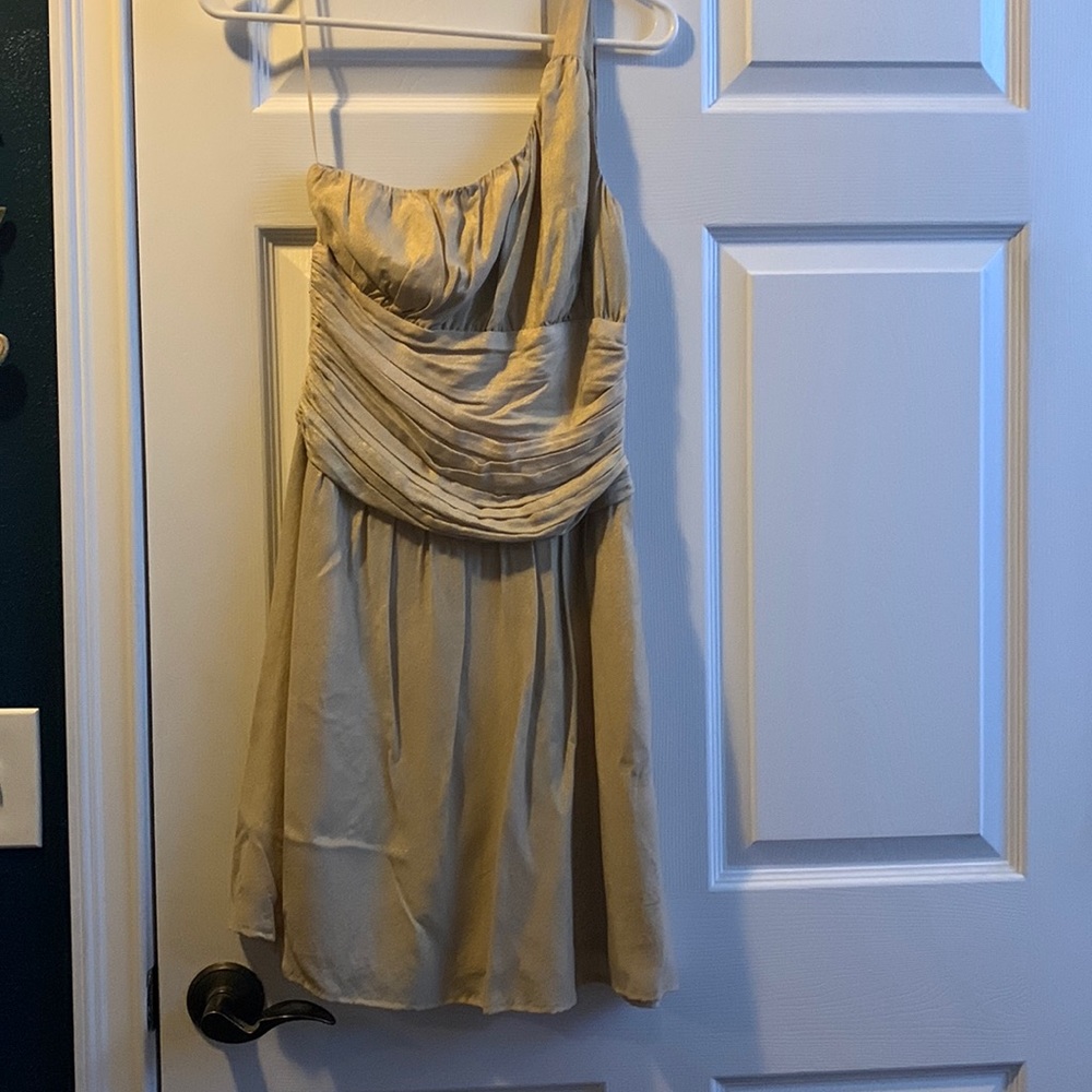 Womens Metallic Gold side strap dress
